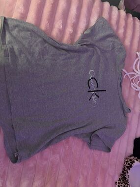 Calvin Klein Grey Logo Short-Sleeve Tee